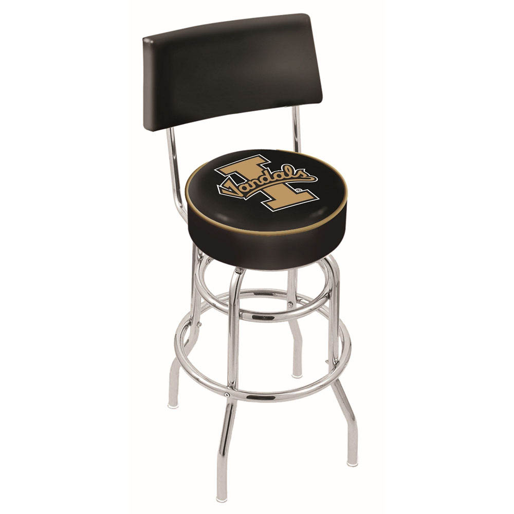 inch Chrome 2-Ring Idaho Swivel Bar Stool w/ Back