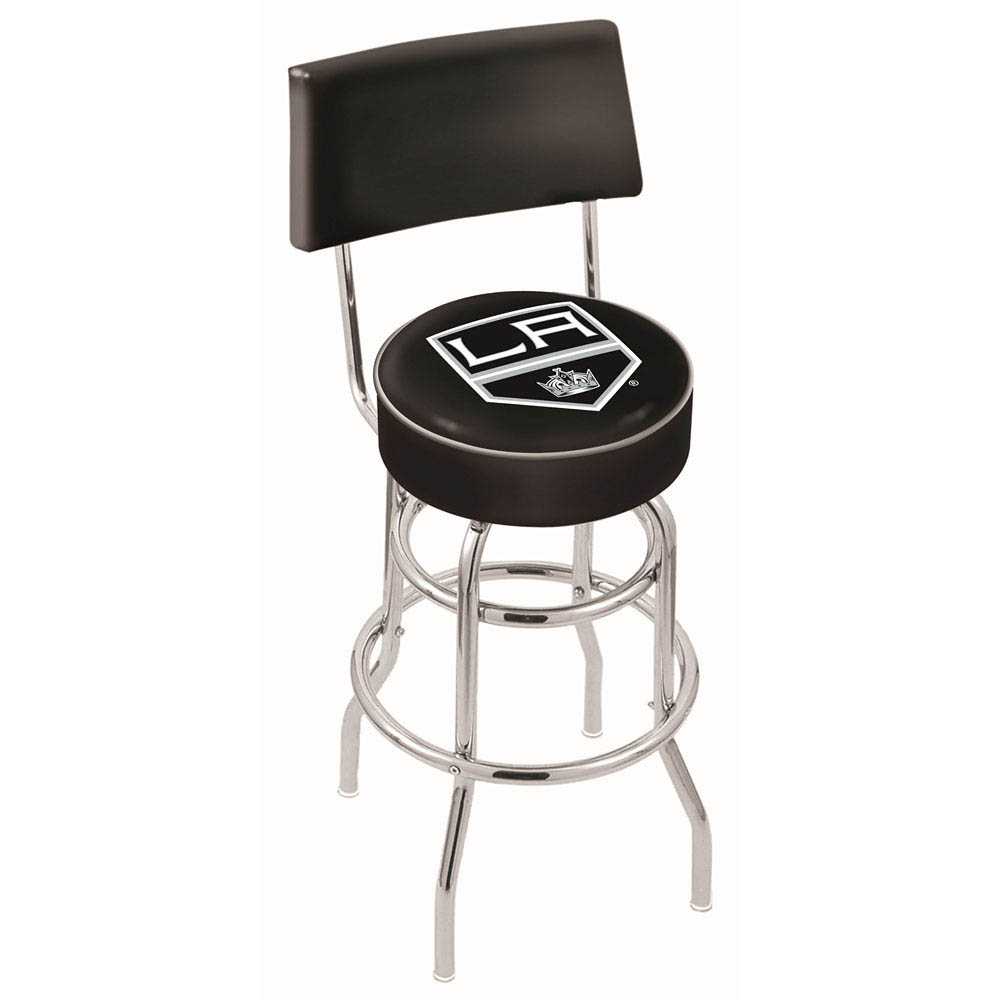 inch Chrome 2-Ring Los Angeles Kings Swivel Bar Stool w/ Back