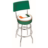 30 inch Chrome 2-Ring Miami Swivel Counter Stool w/ Back