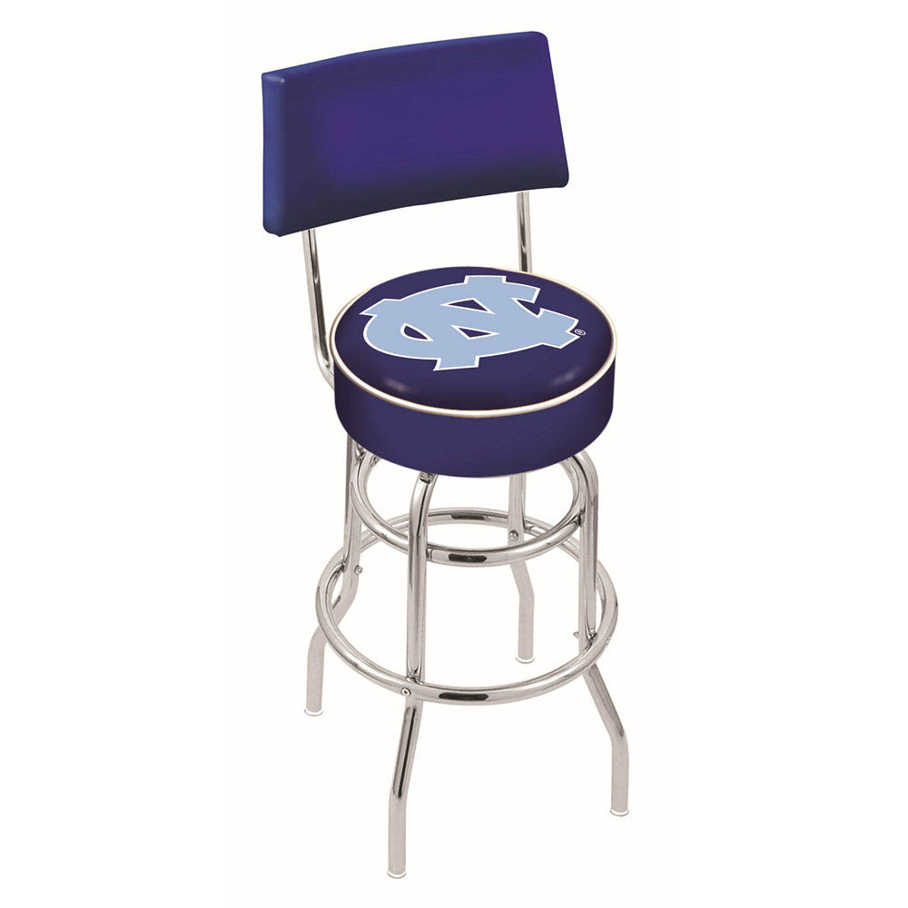 inch Chrome 2-Ring North Carolina Swivel Bar Stool w/ Back