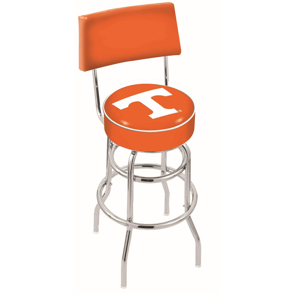 inch Chrome 2-Ring Tennessee Swivel Bar Stool w/ Back