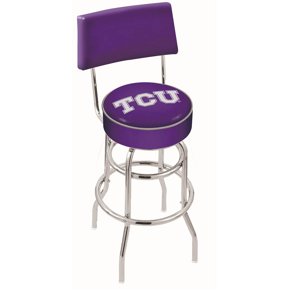 inch Chrome 2-Ring TCU Swivel Bar Stool w/ Back