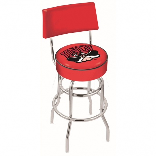25 inch Chrome 2-Ring UNLV Swivel Bar Stool w/ Back