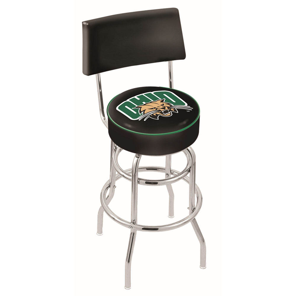 inch Chrome 2-Ring Ohio University Swivel Bar Stool w/ Back