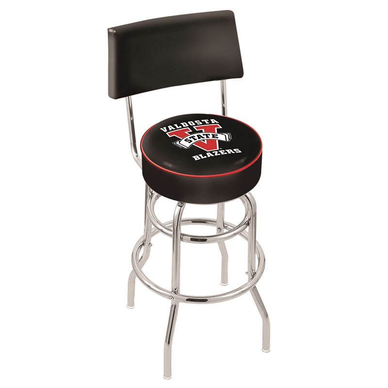 inch Chrome 2-Ring Valdosta State Swivel Bar Stool w/ Back