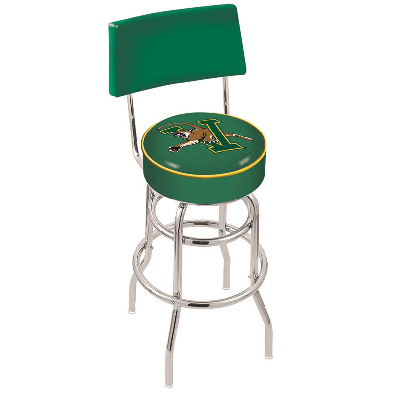 inch Chrome 2-Ring Vermont Swivel Bar Stool w/ Back