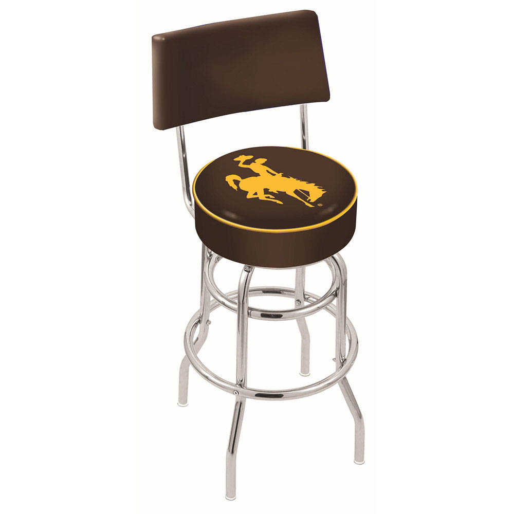 inch Chrome 2-Ring Wyoming Swivel Bar Stool w/ Back