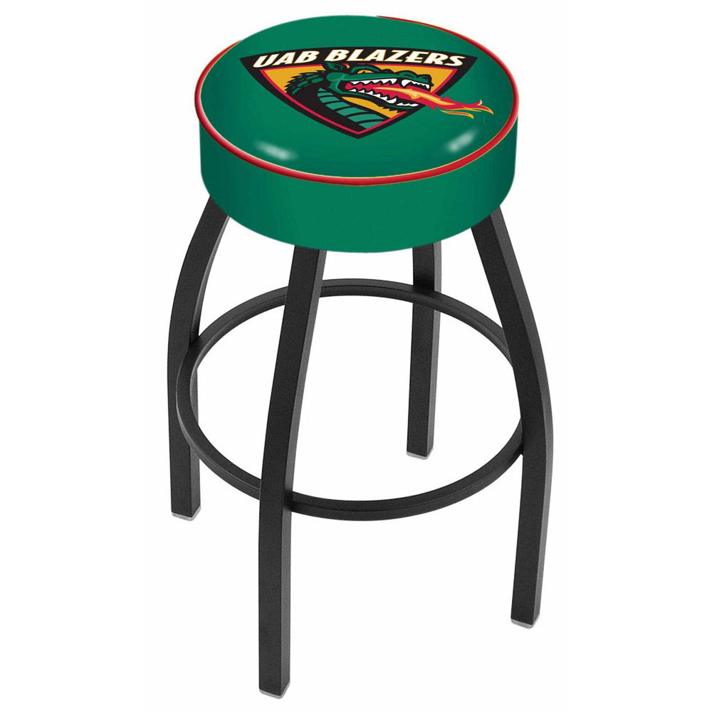 inch UAB Logo Swivel Bar Stool w/ Black Base
