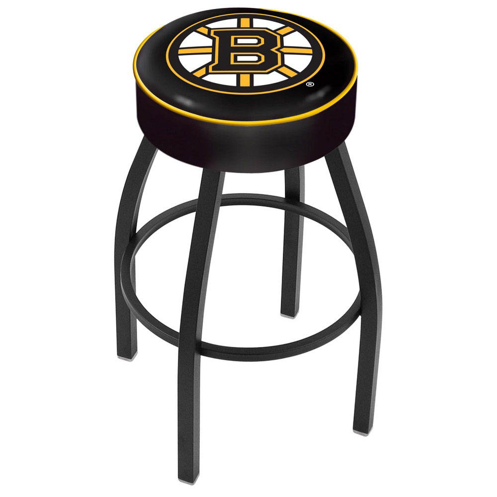 inch Boston Bruins Logo Swivel Bar Stool w/ Black Base