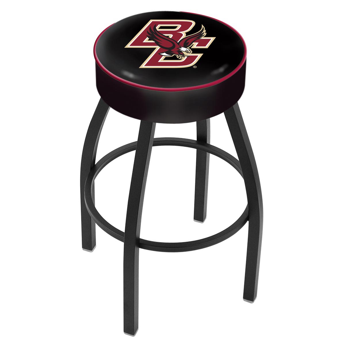 inch Boston College Logo Swivel Bar Stool w/ Black Base