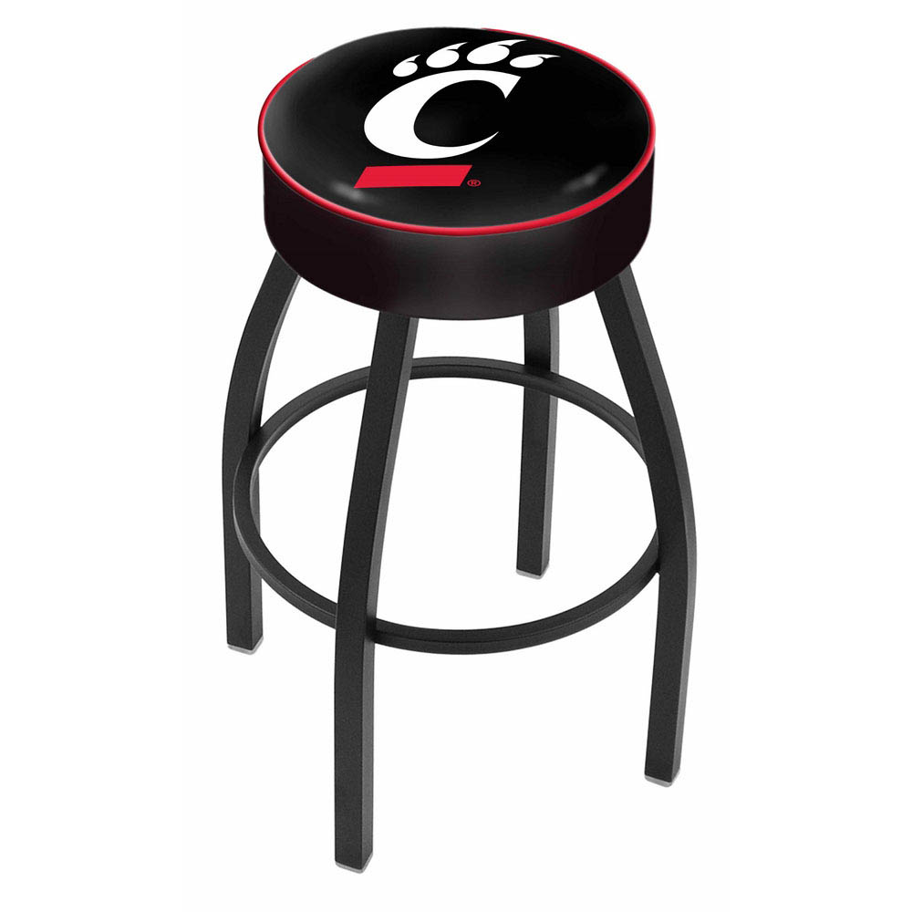 inch Cincinnati Logo Swivel Bar Stool w/ Black Base