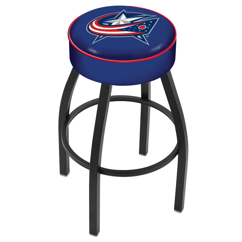 inch Columbus Blue Jackets Logo Swivel Bar Stool w/ Black Base