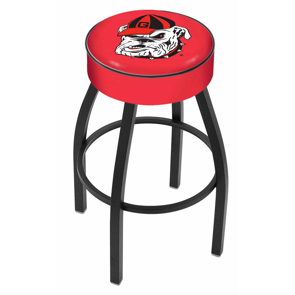 inch Georgia Bulldog Logo Swivel Bar Stool w/ Black Base