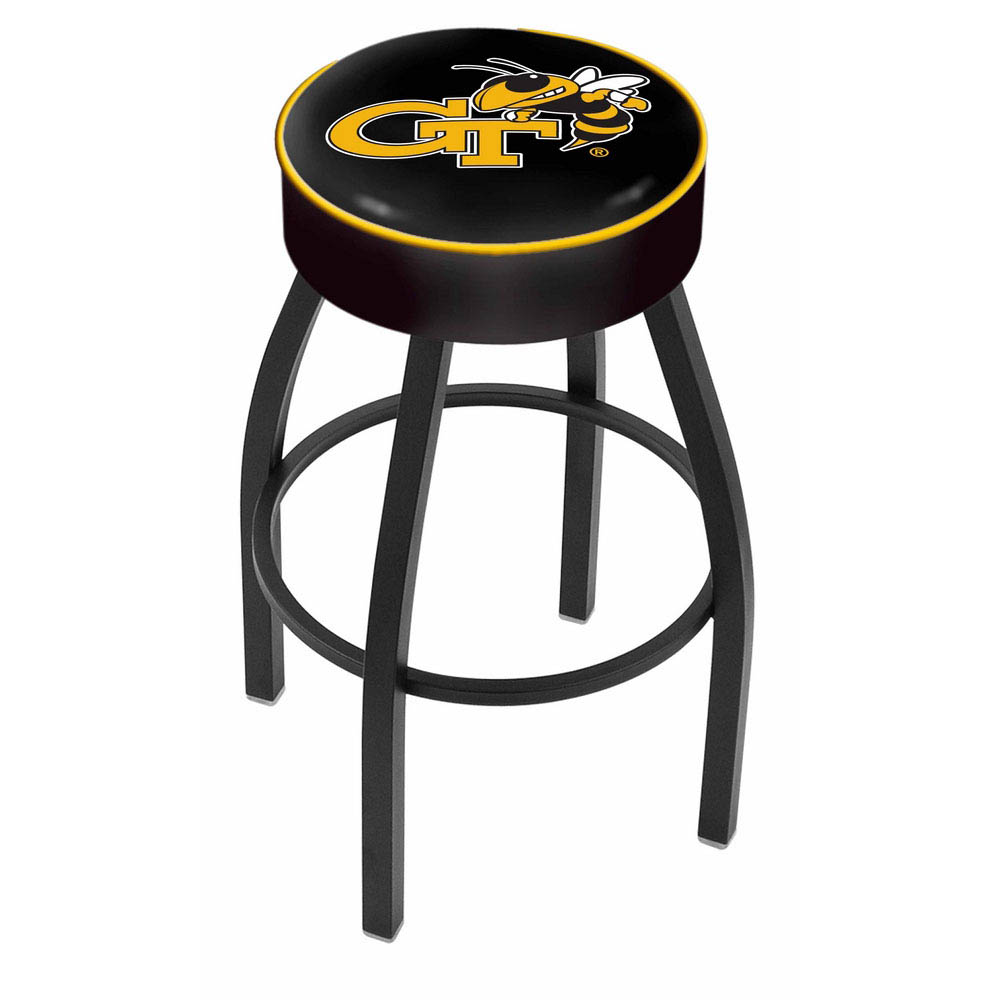 inch Georgia Tech Logo Swivel Bar Stool w/ Black Base