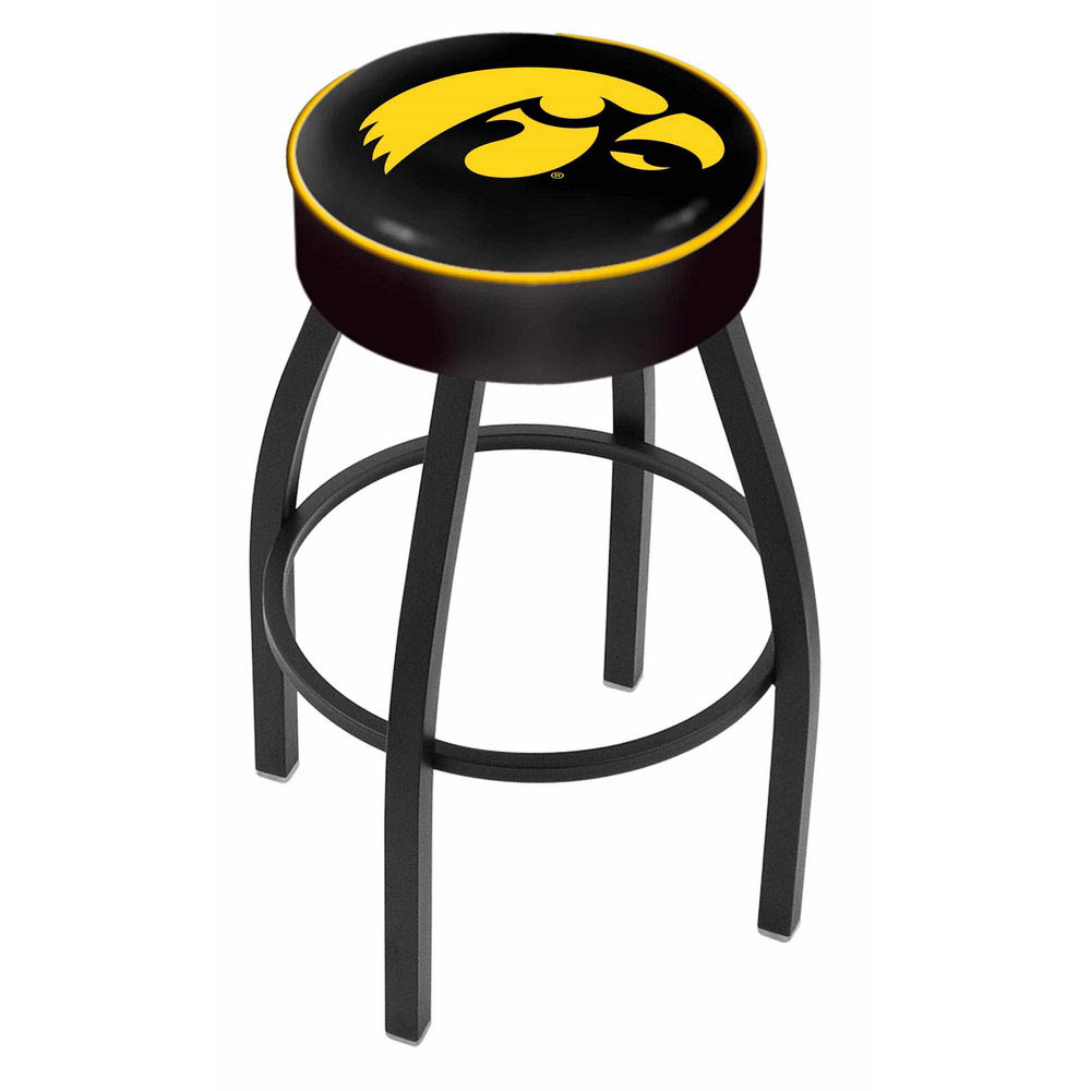 inch Iowa Logo Swivel Bar Stool w/ Black Base