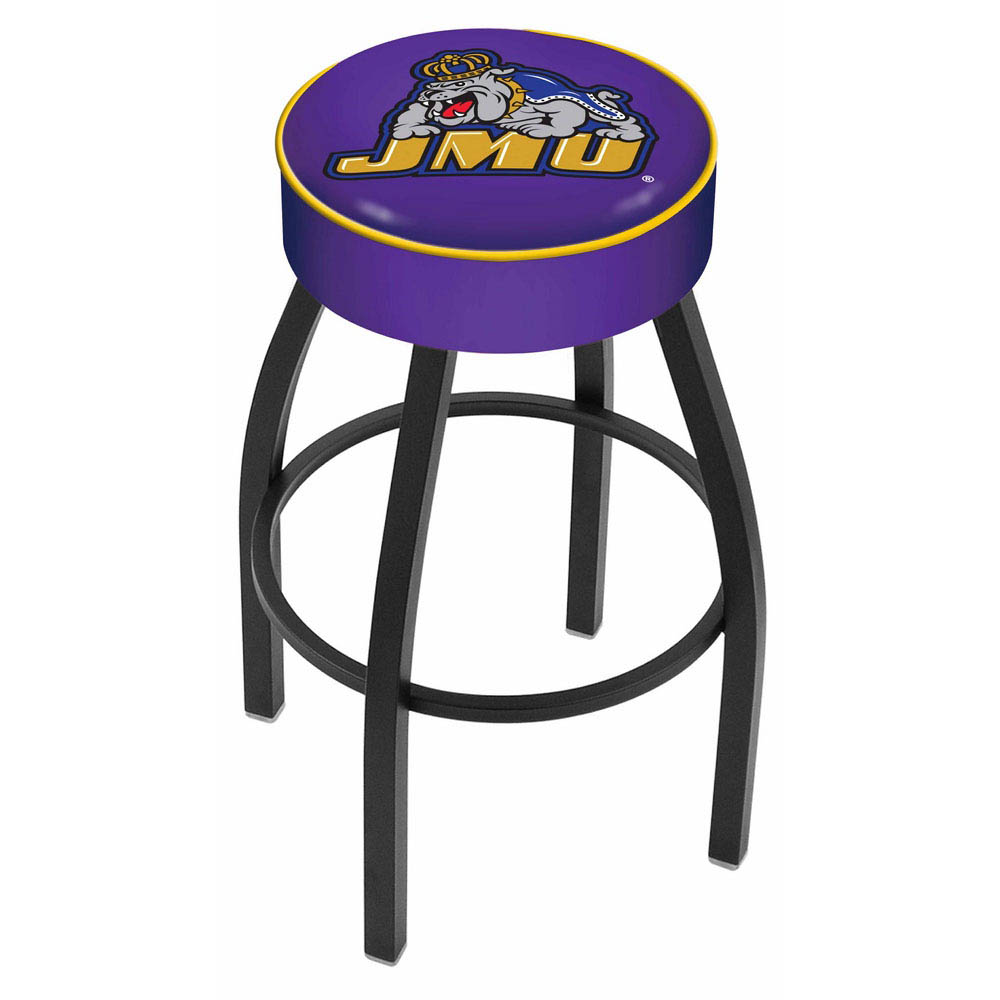 inch James Madison Logo Swivel Bar Stool w/ Black Base