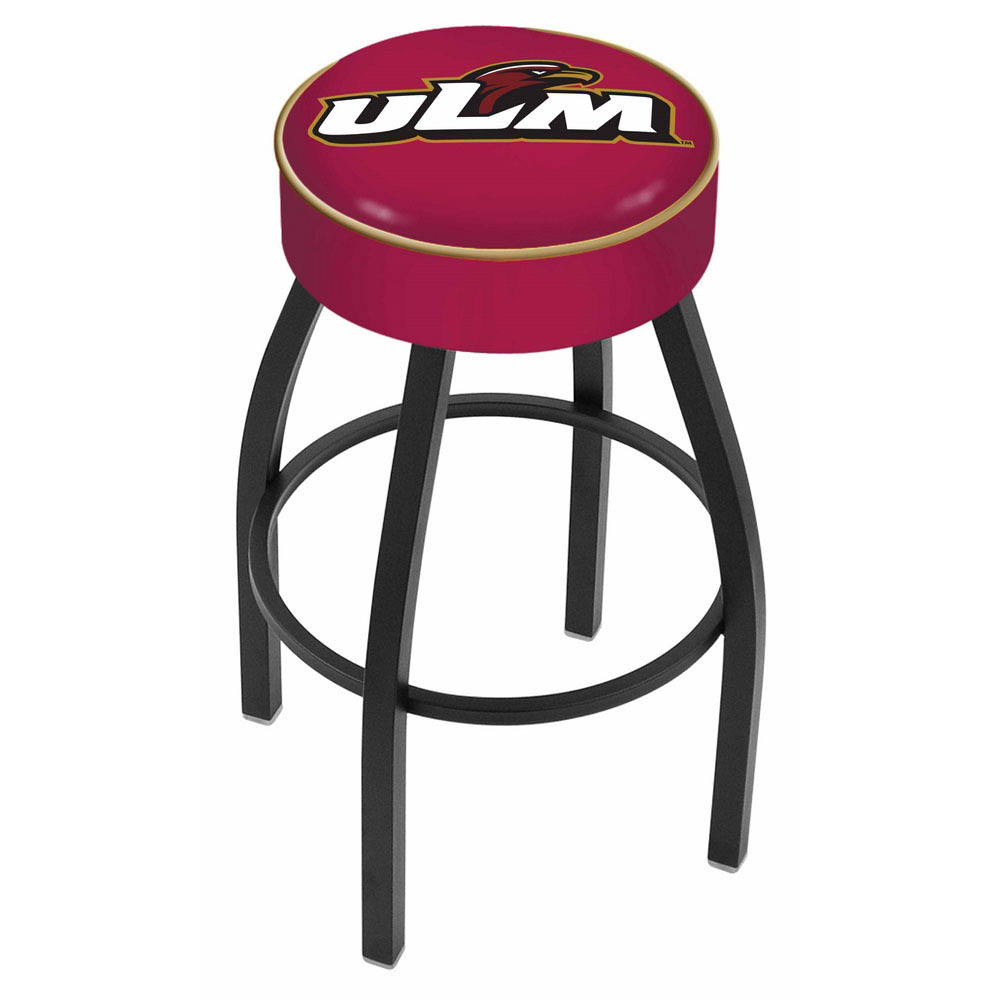 inch Louisiana-Monroe Logo Swivel Bar Stool w/ Black Base