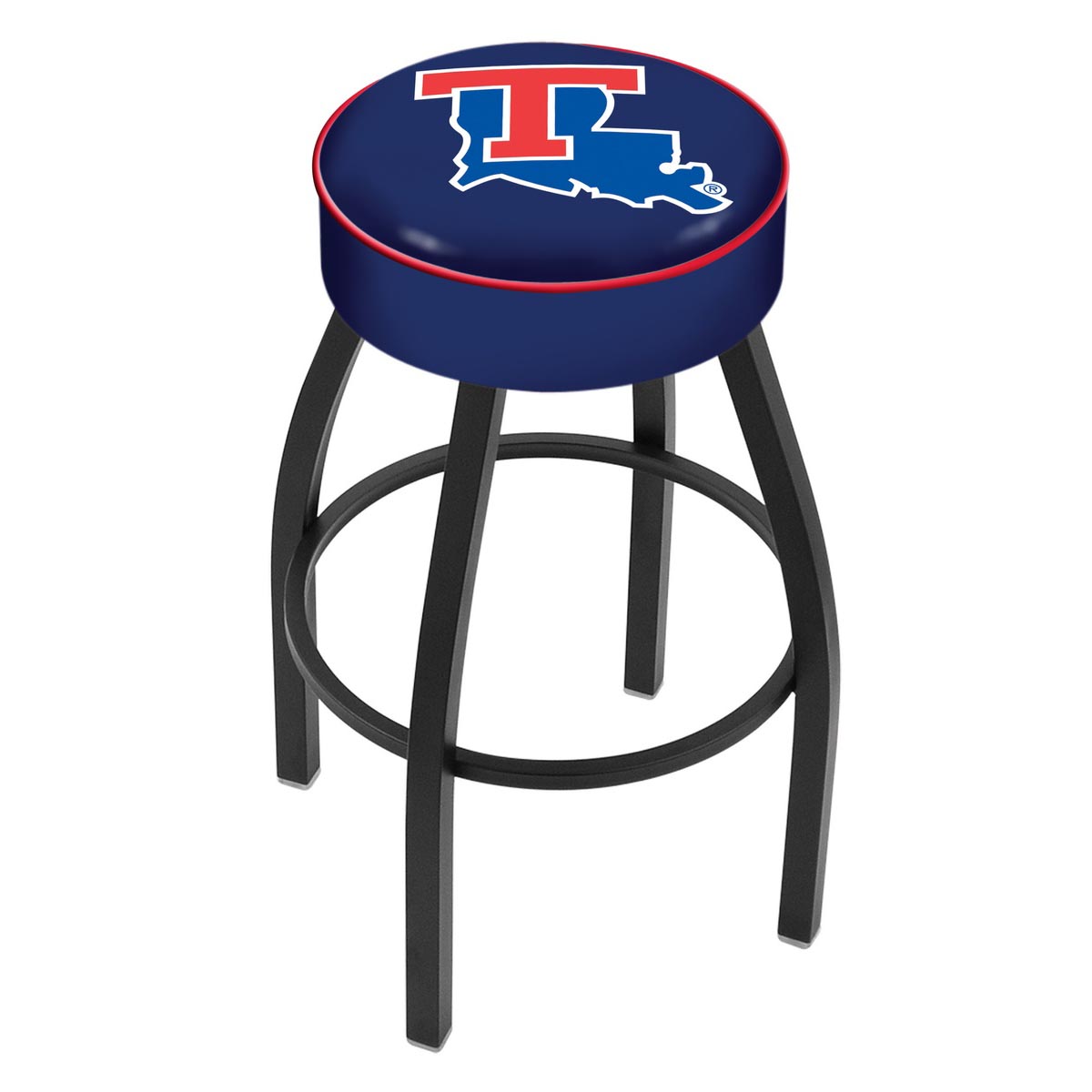 inch Louisiana Tech Logo Swivel Bar Stool w/ Black Base