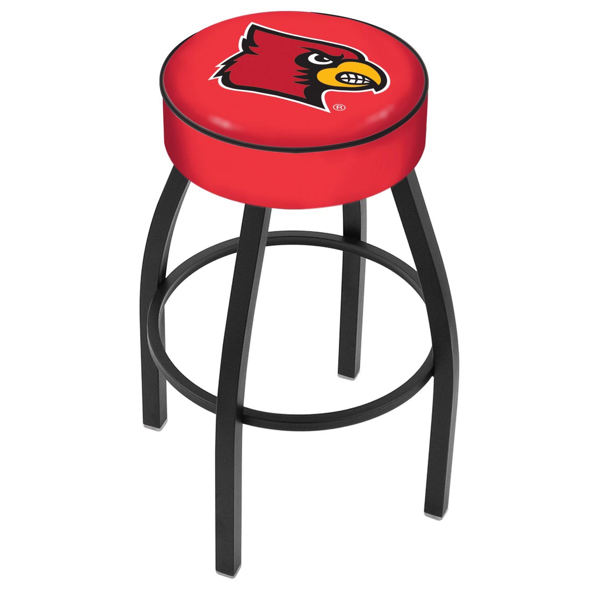 inch Louisville Logo Swivel Bar Stool w/ Black Base