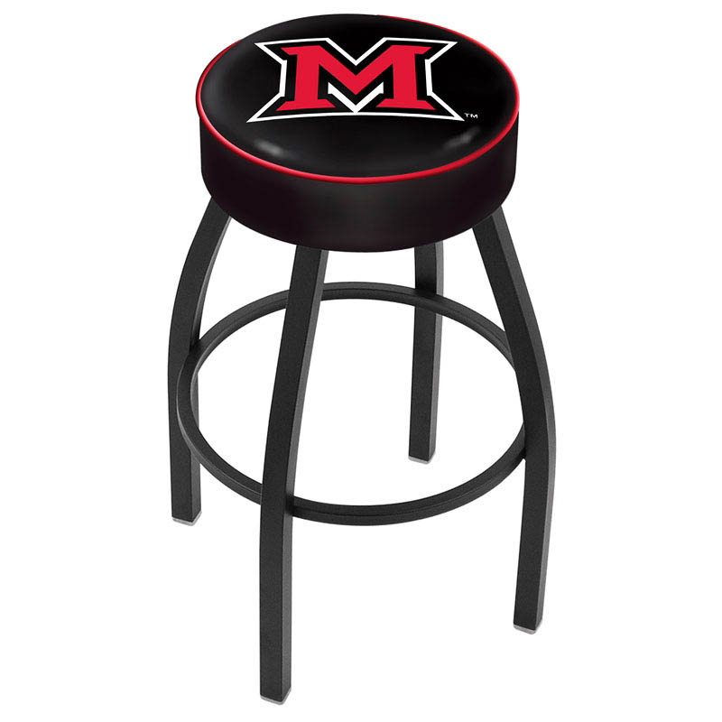 inch Miami of Ohio Logo Swivel Bar Stool w/ Black Base