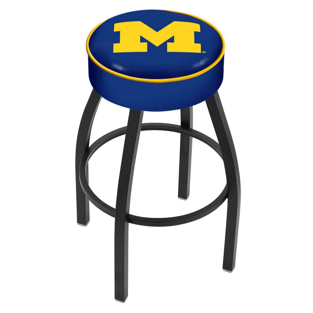 25 inch Michigan Logo Swivel Bar Stool w/ Black Base