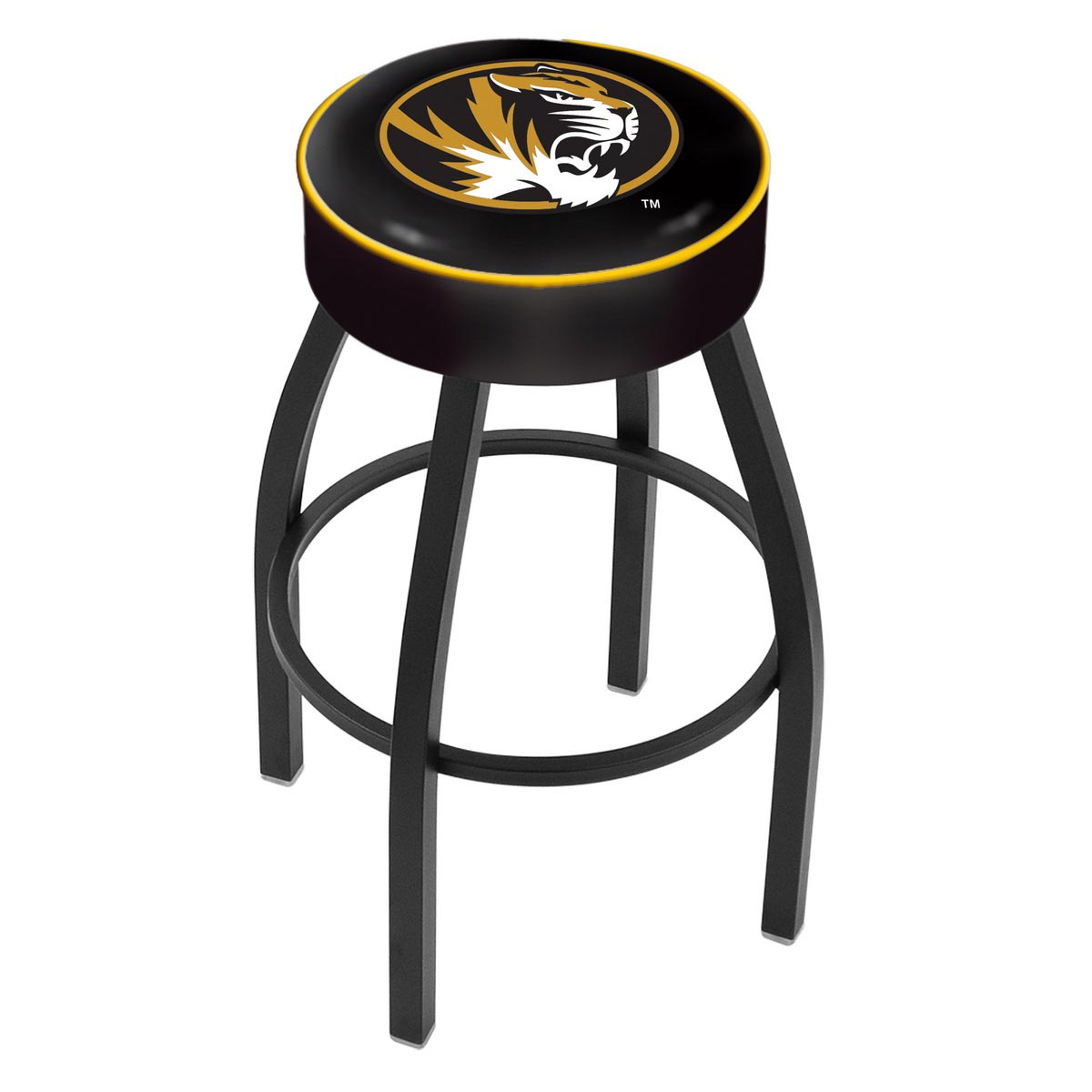 inch Missouri Logo Swivel Bar Stool w/ Black Base