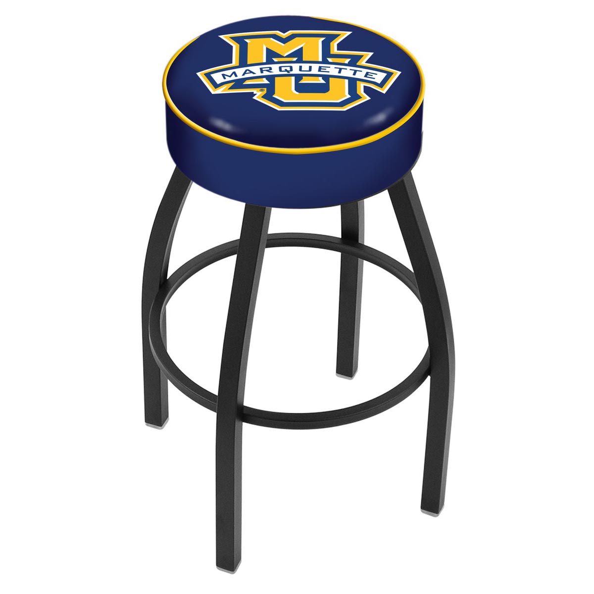 inch Marquette Logo Swivel Bar Stool w/ Black Base
