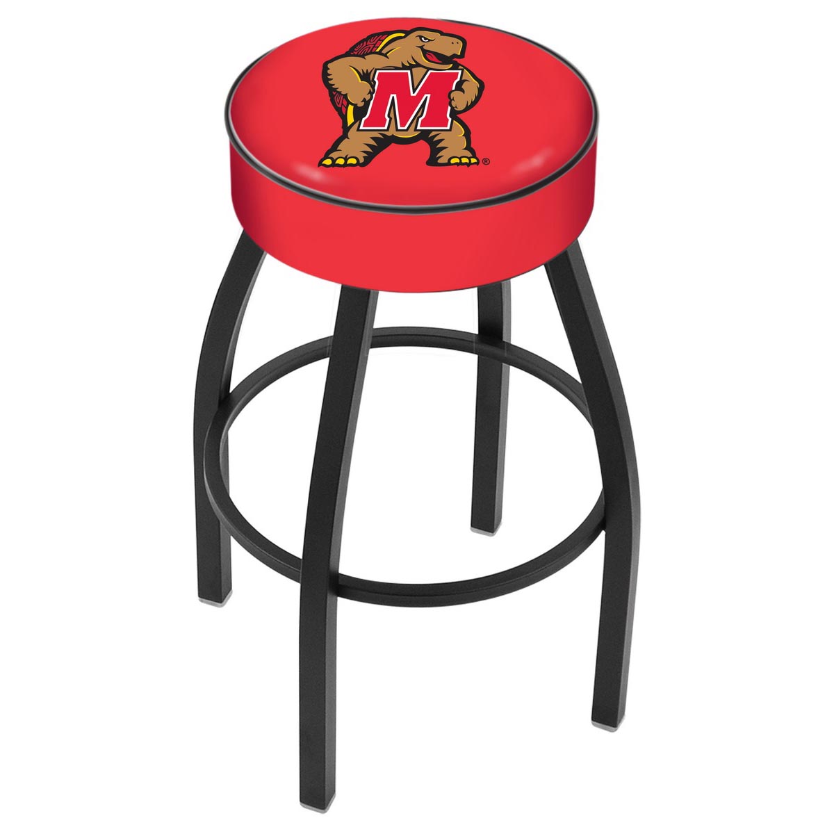 inch Maryland Logo Swivel Bar Stool w/ Black Base