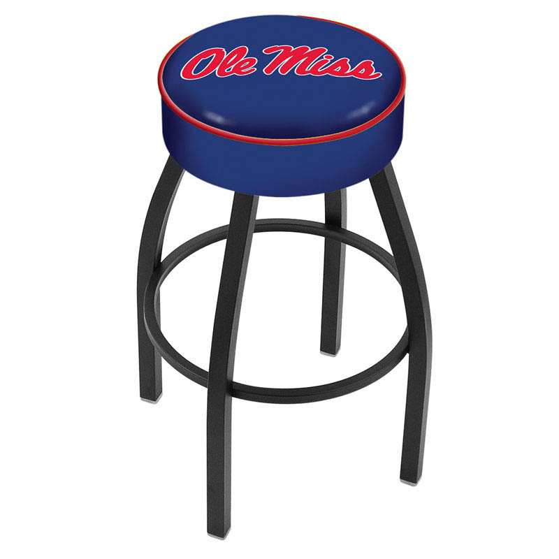inch Ole Miss Logo Swivel Bar Stool w/ Black Base