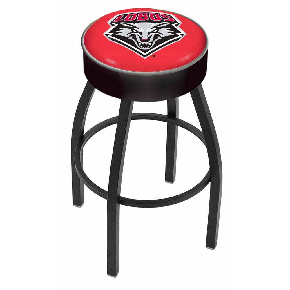 inch New Mexico Logo Swivel Bar Stool w/ Black Base