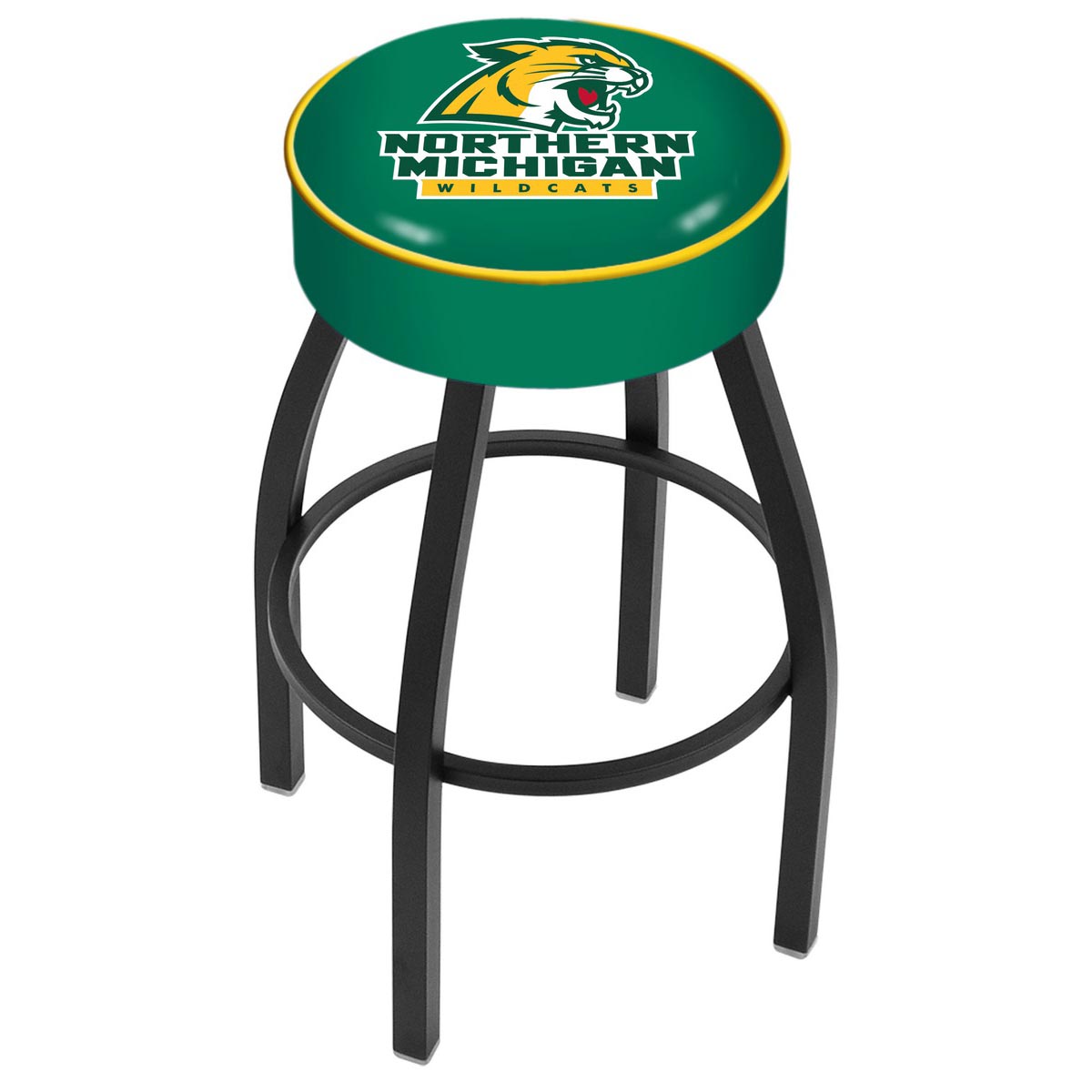 inch Northern Michigan Logo Swivel Bar Stool w/ Black Base