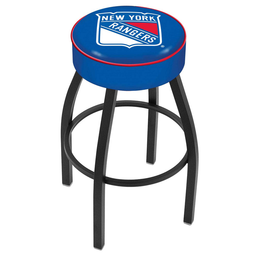 inch New York Rangers Logo Swivel Bar Stool w/ Black Base