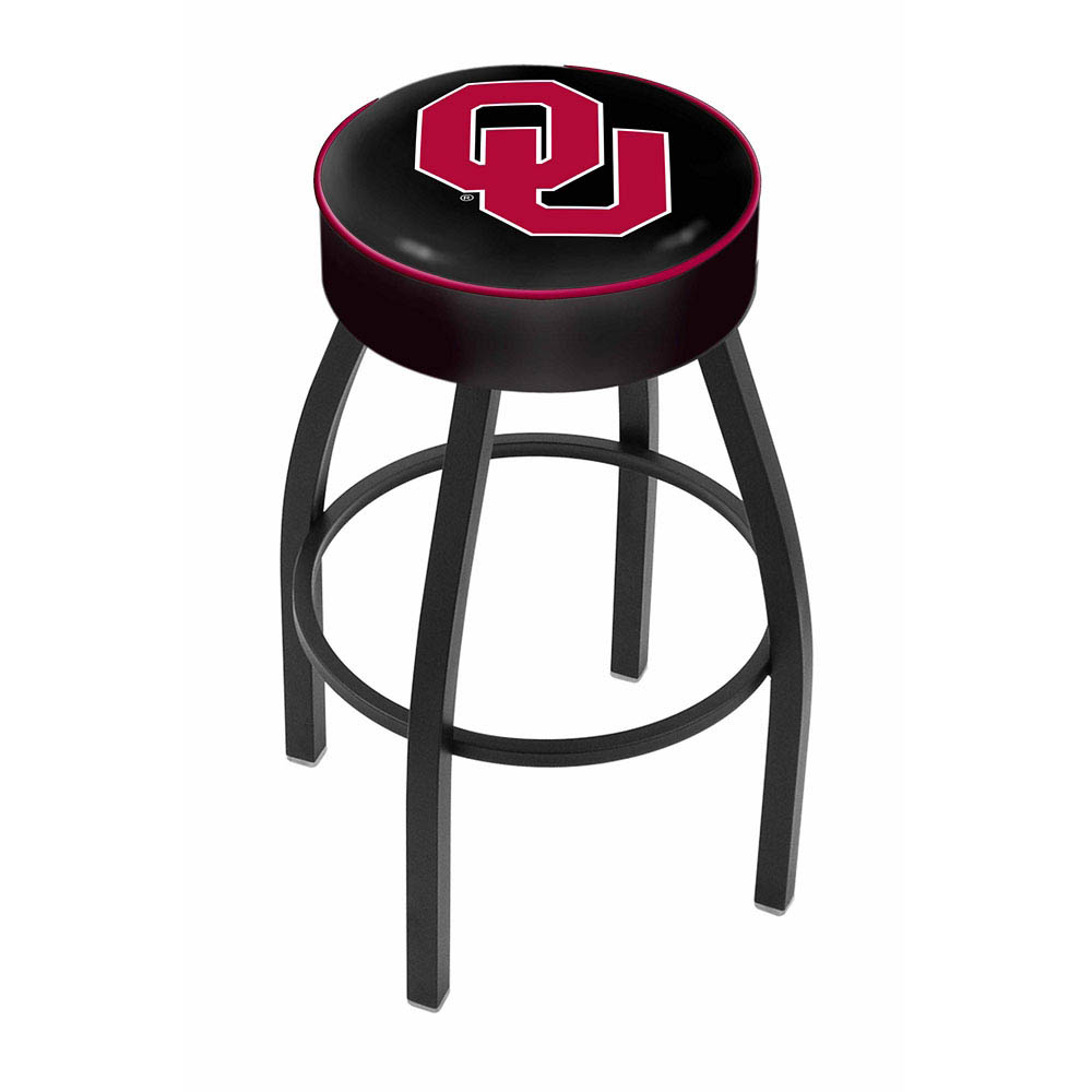 inch Oklahoma Logo Swivel Bar Stool w/ Black Base