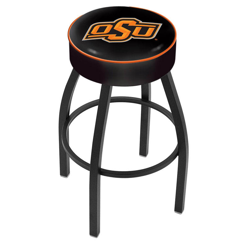 inch Oklahoma State Logo Swivel Bar Stool w/ Black Base