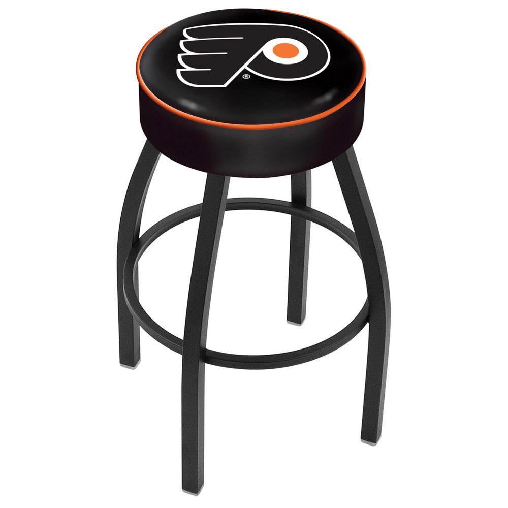 inch (Black) Philadelphia Flyers Logo Swivel Bar Stool w/ Black Base