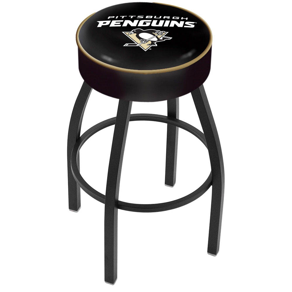 inch Pittsburgh Penguins Logo Swivel Bar Stool w/ Black Base