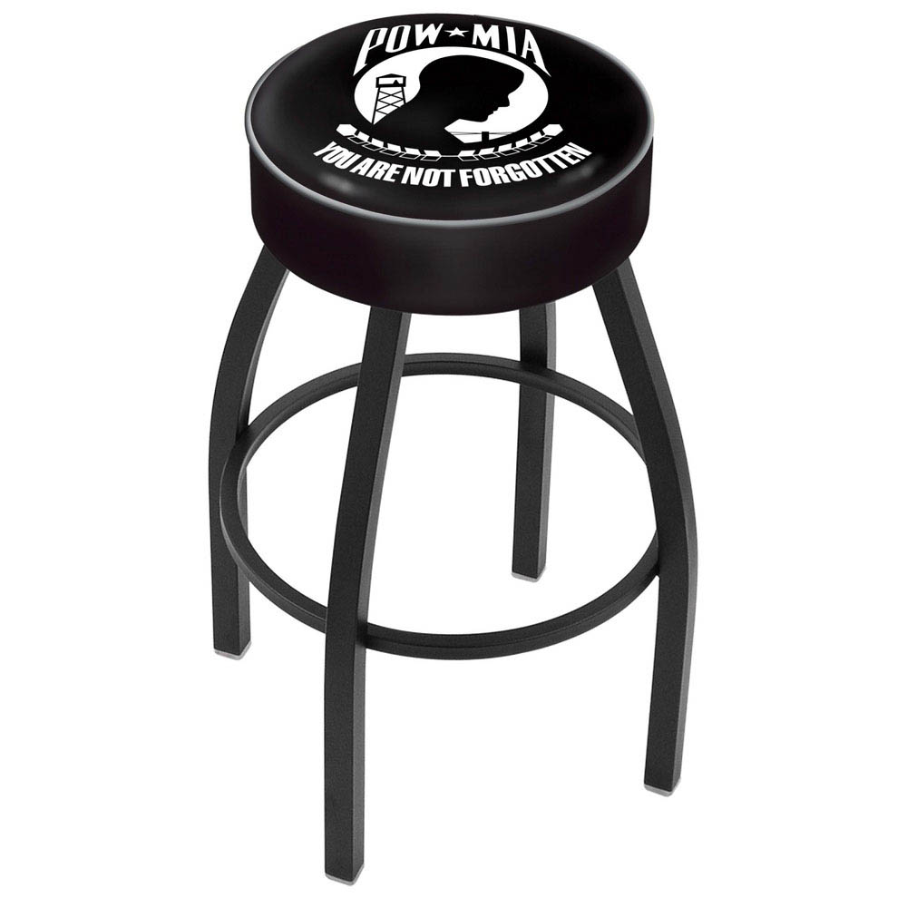inch POW/MIA Logo Swivel Bar Stool w/ Black Base