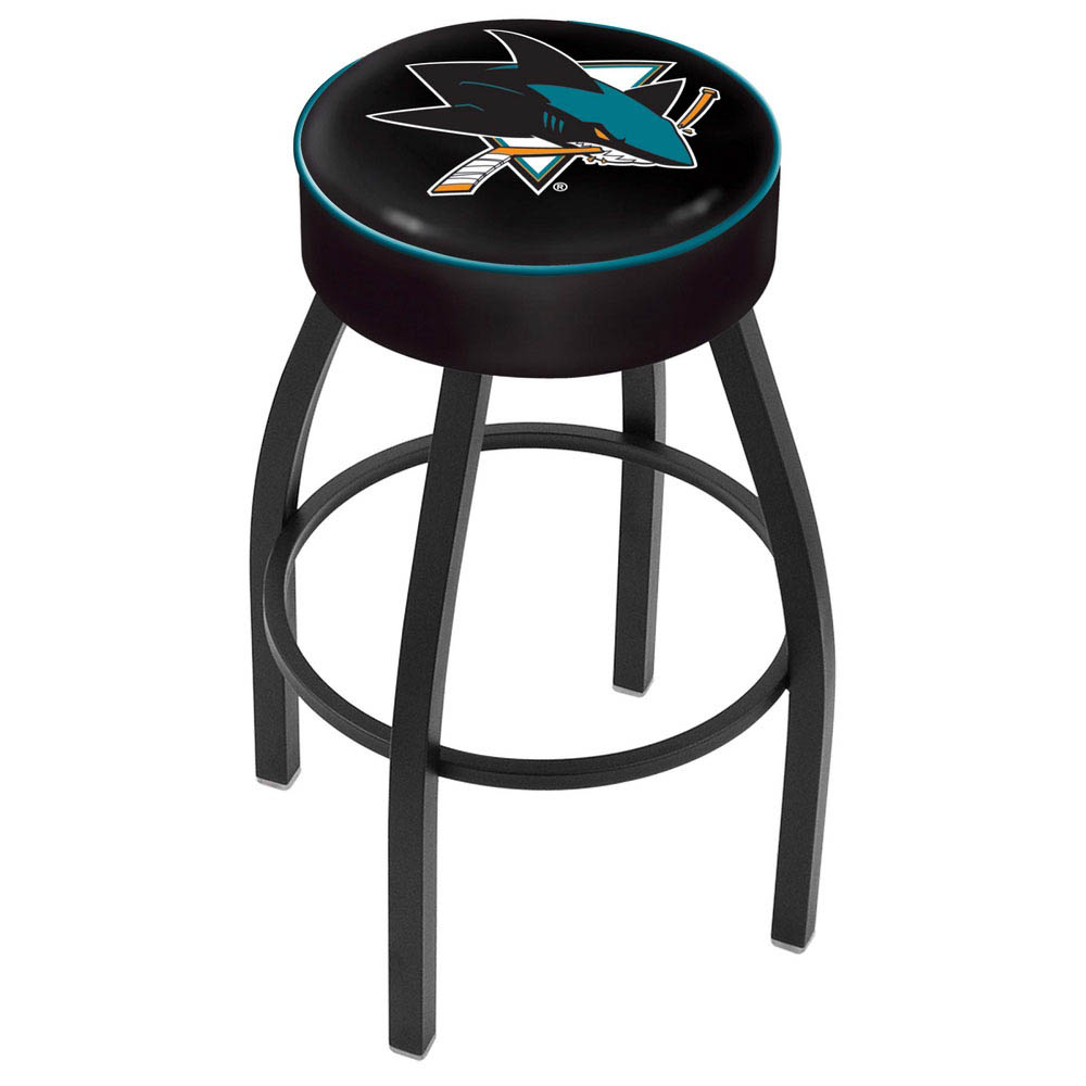 inch San Jose Sharks Logo Swivel Bar Stool w/ Black Base