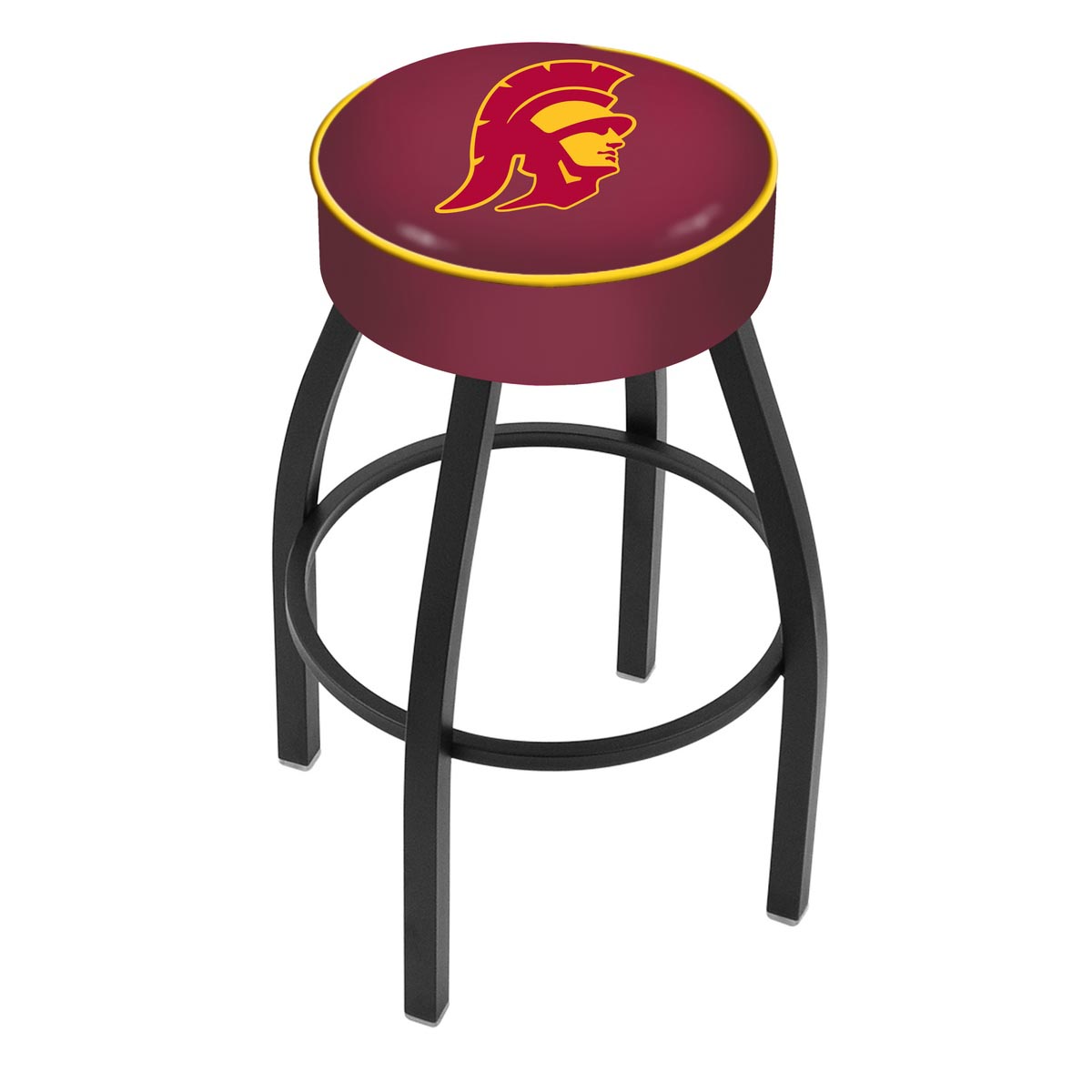 inch USC Trojans Logo Swivel Bar Stool w/ Black Base