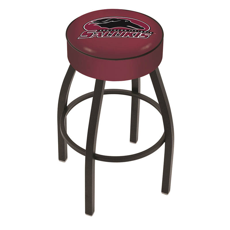 inch Southern Illinois Logo Swivel Bar Stool w/ Black Base