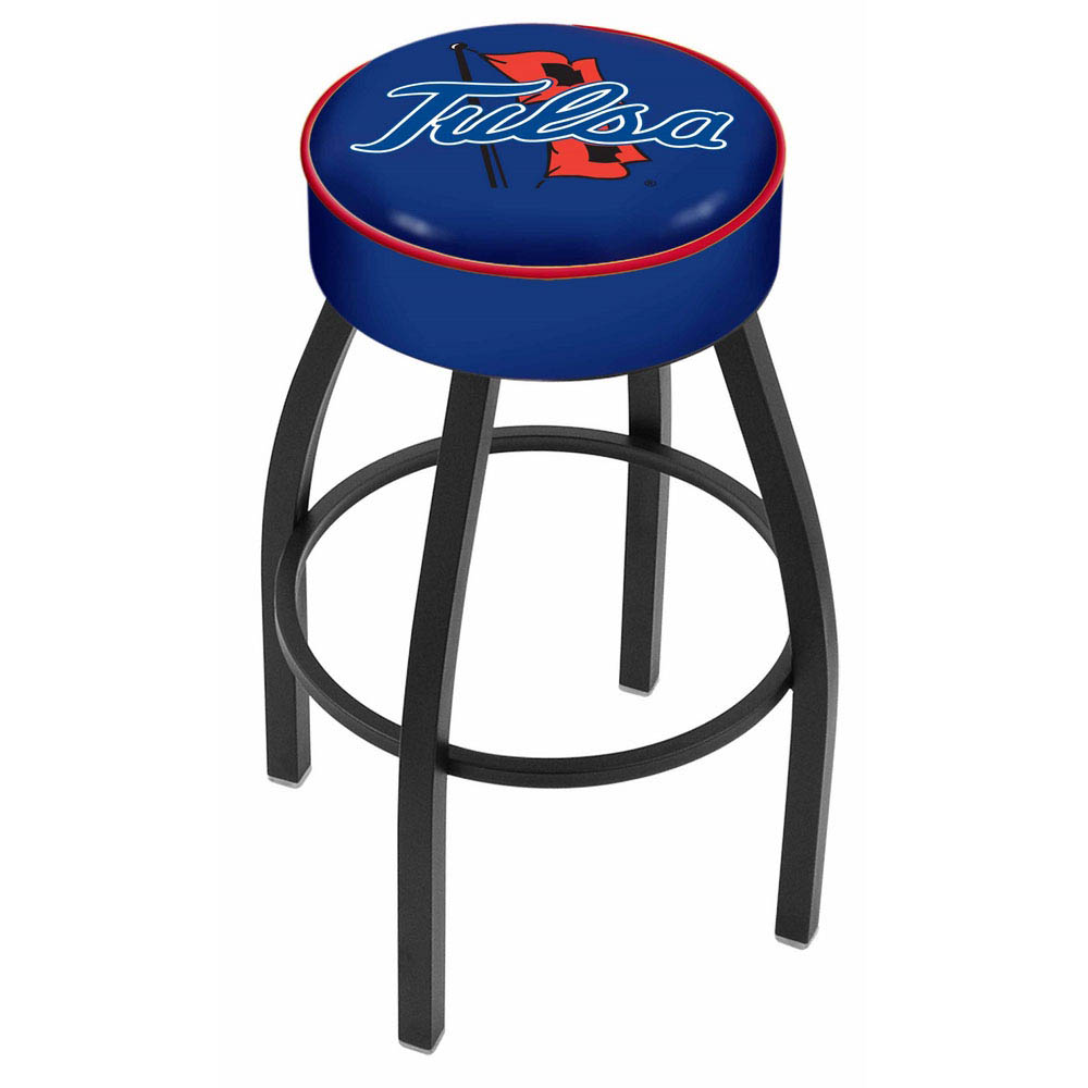 inch Tulsa Logo Swivel Bar Stool w/ Black Base