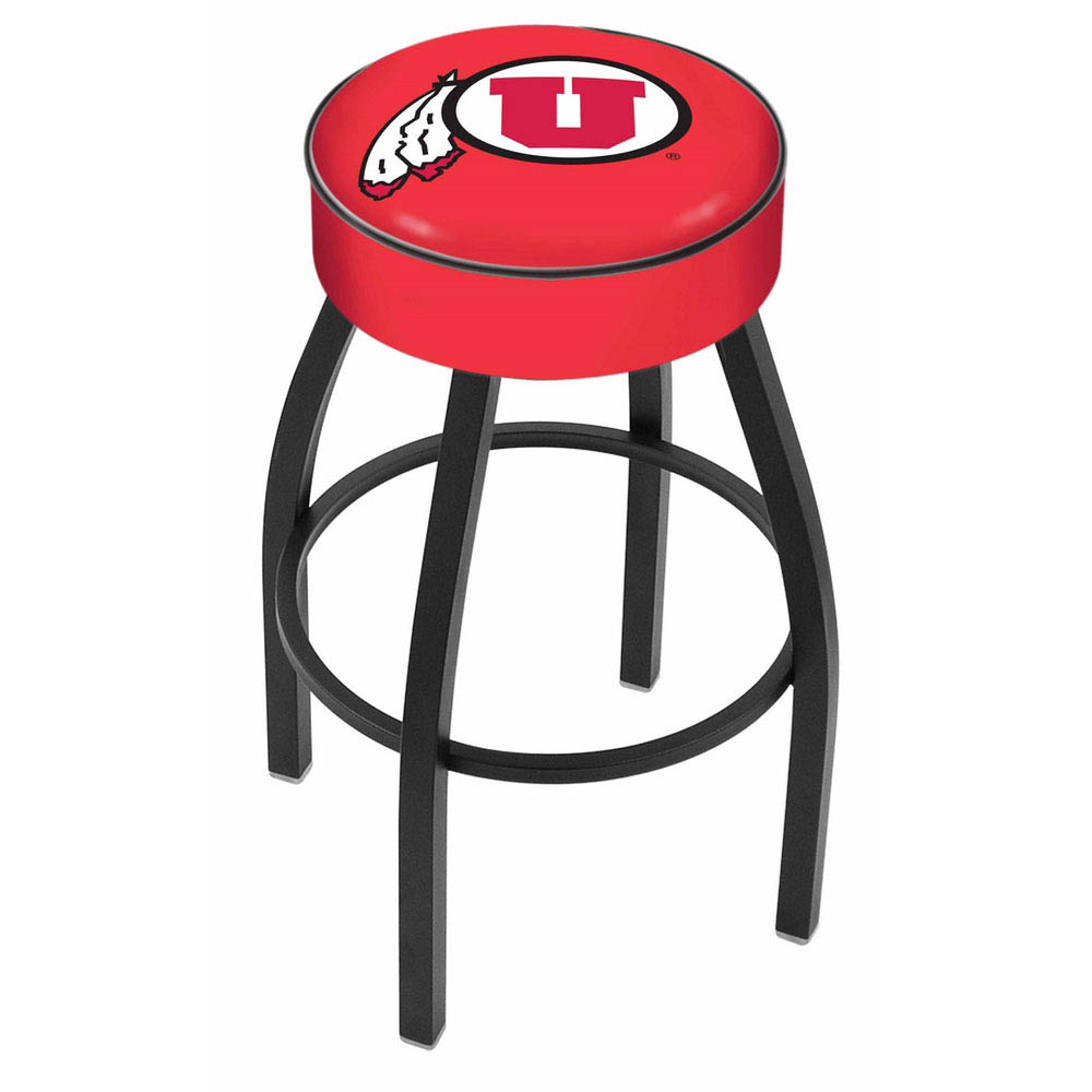 inch Utah Logo Swivel Bar Stool w/ Black Base