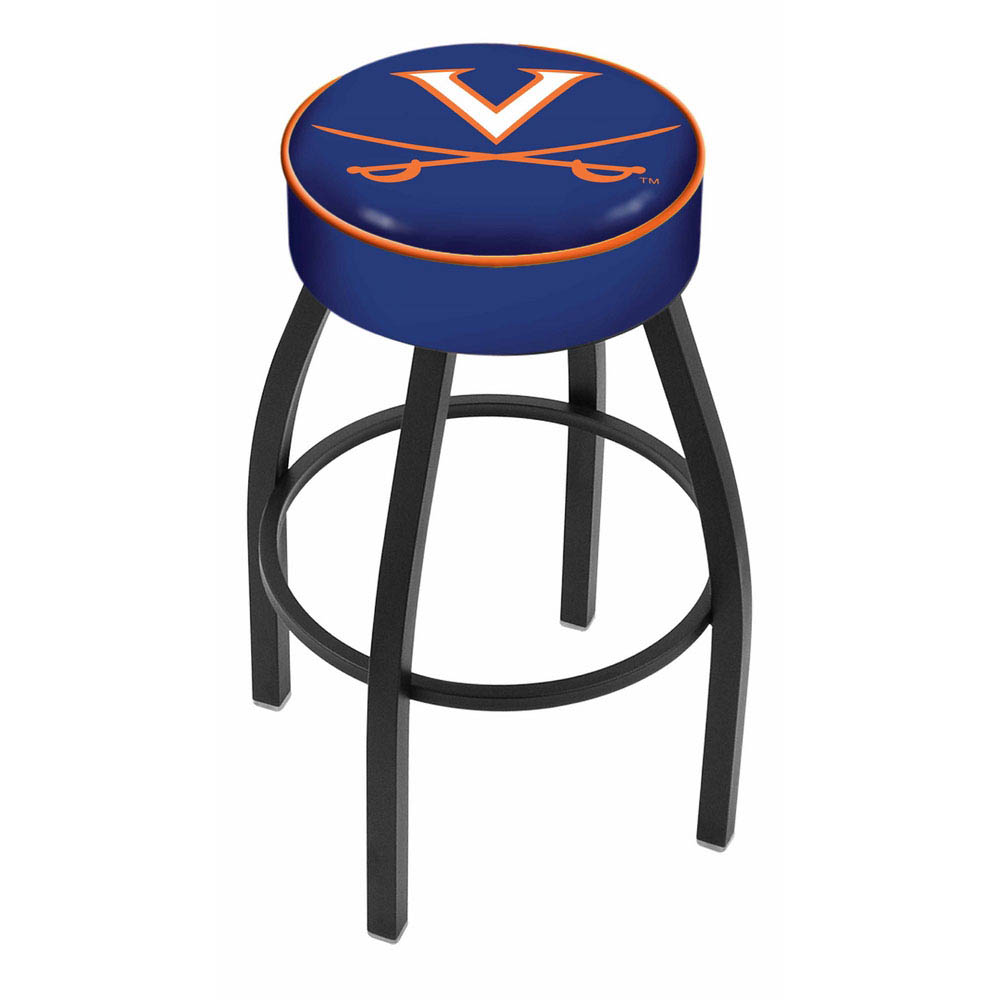 inch Virginia Logo Swivel Bar Stool w/ Black Base