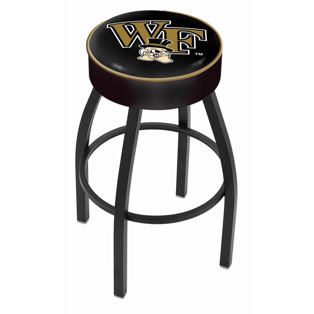 inch Wake Forest Logo Swivel Bar Stool w/ Black Base
