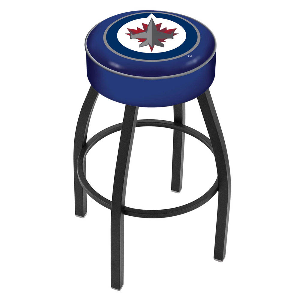 inch Winnipeg Jets Logo Swivel Bar Stool w/ Black Base
