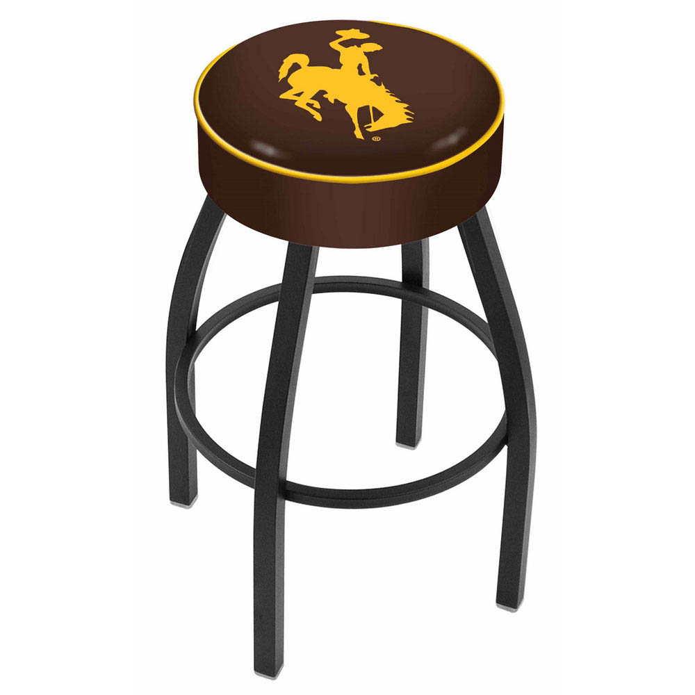 inch Wyoming Logo Swivel Bar Stool w/ Black Base