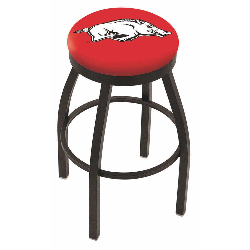 inch Black Arkansas Swivel Bar Stool w/ Accent Ring
