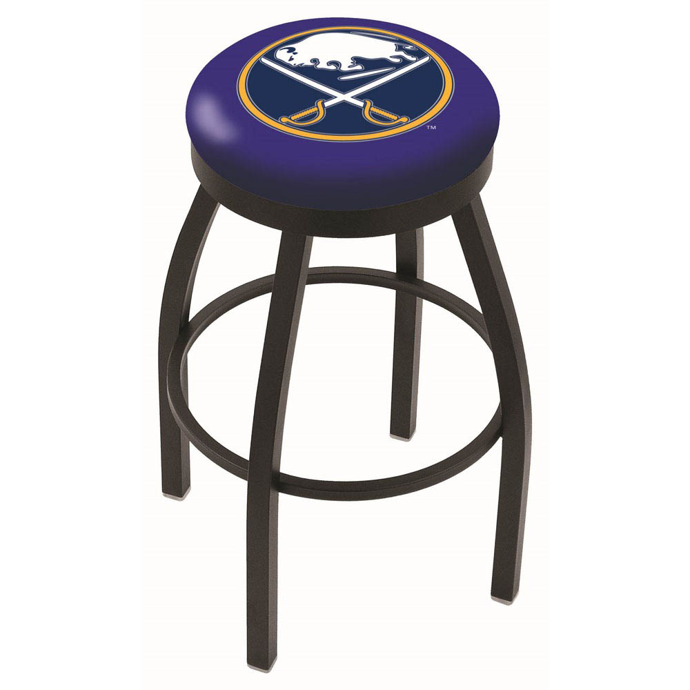 inch Black Buffalo Sabres Swivel Bar Stool w/ Accent Ring