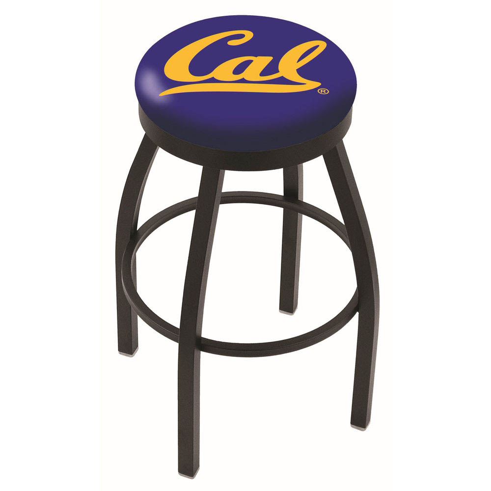 inch Black Cal Swivel Bar Stool w/ Accent Ring
