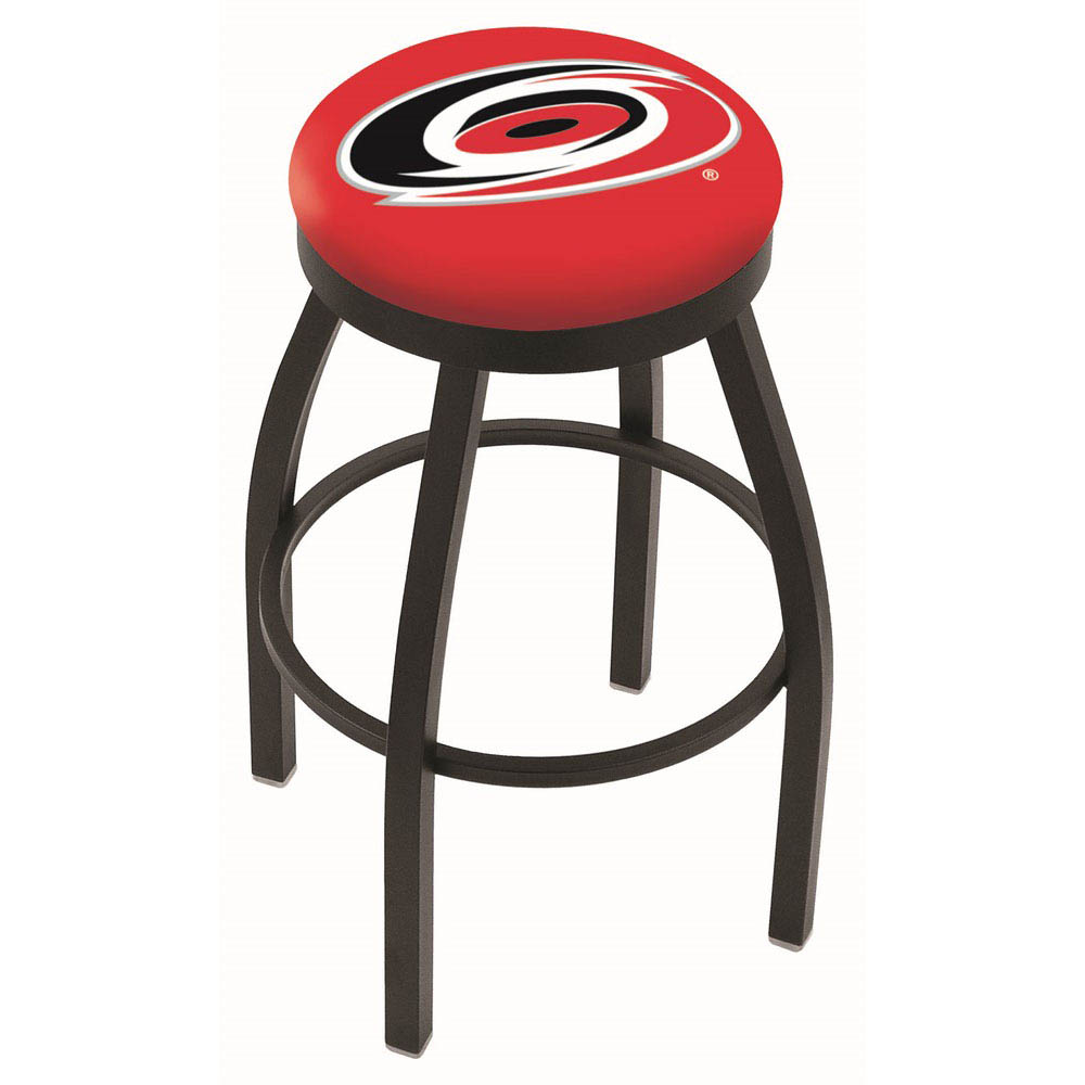inch Black Carolina Hurricanes Swivel Bar Stool w/ Accent Ring